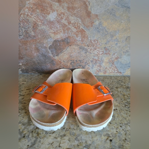 EVA Birki’s by Birkenstock Orange Slide Sandals | EU 40 | US 9–9.5 - Picture 3 of 8